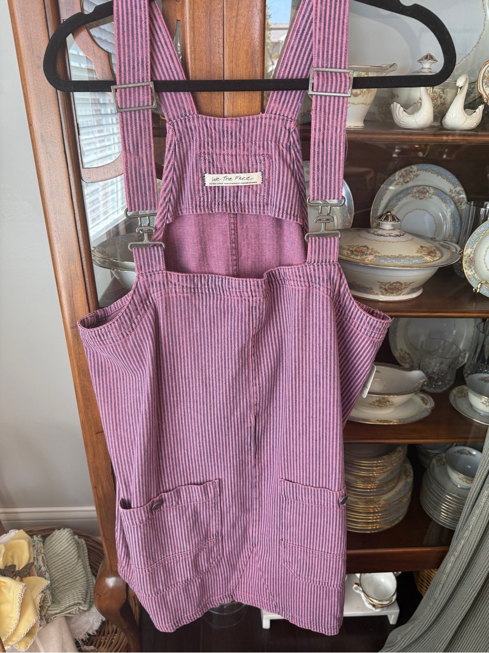 Free People Pink Striped Kids Overall Dress
